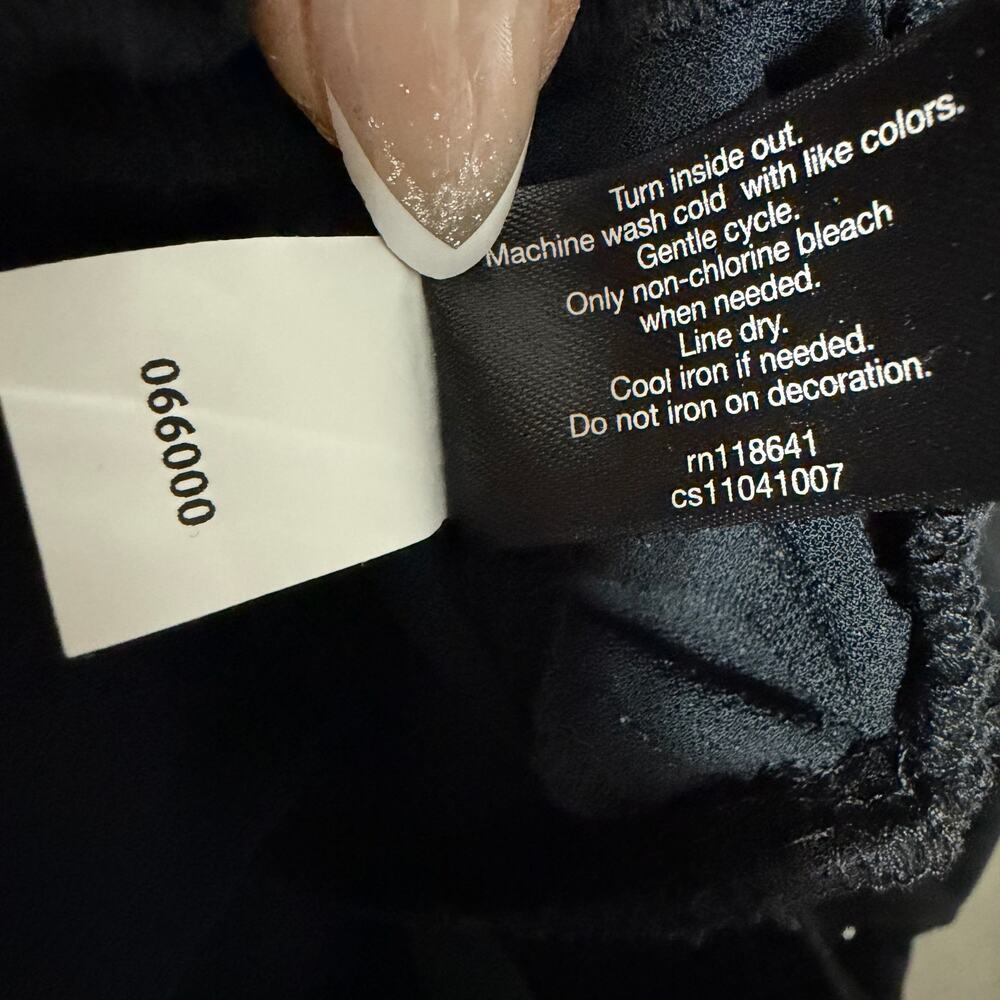 Lane Bryant Black Rhinestone Sheer Sleeve Top Size 22 24 Plus Blouse Dressy Chic - Picture 7 of 8